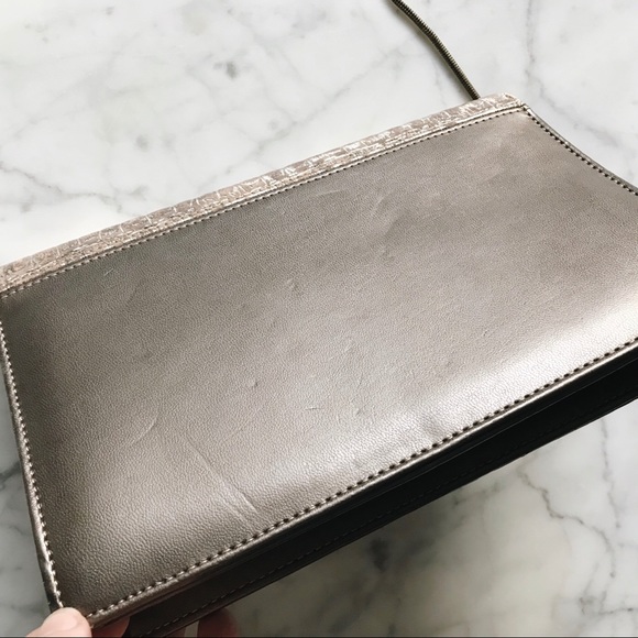 Vintage Bronze Convertible Clutch Chain Purse - Picture 4 of 7